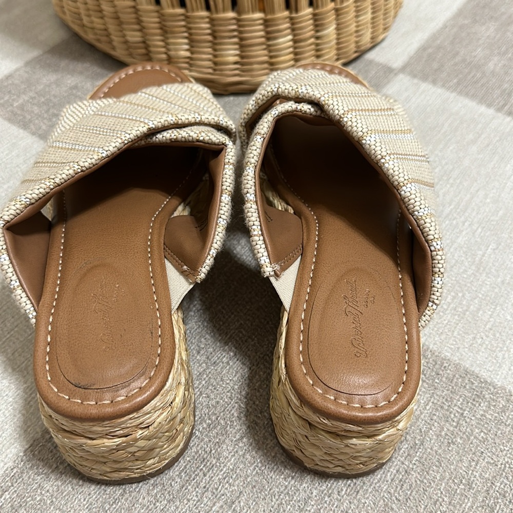 Neutral Stripe Espadrille Sandals - Picture 5 of 6